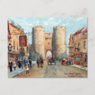 Ancienne carte postale - The West Gate, Canterbury