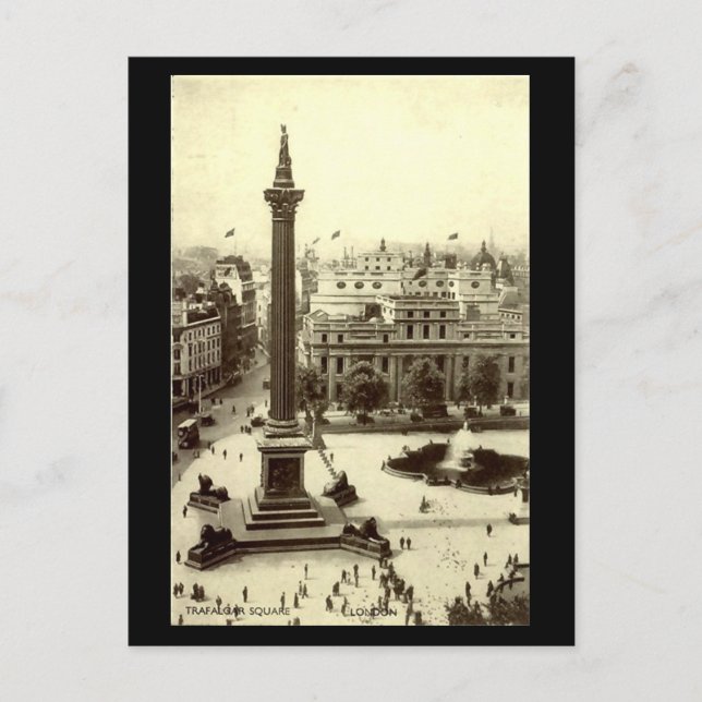 Ancienne carte postale - Trafalgar Carré, Londres (Devant)