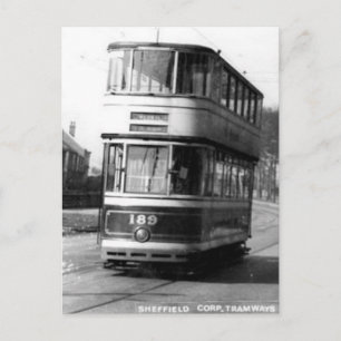 Ancienne carte postale - Tramway Sheffield Corpora