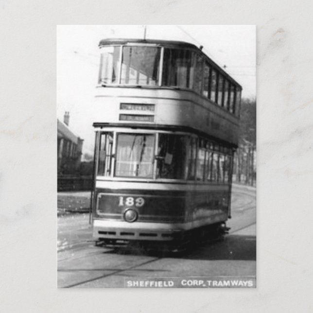 Ancienne carte postale - Tramway Sheffield Corpora (Devant)