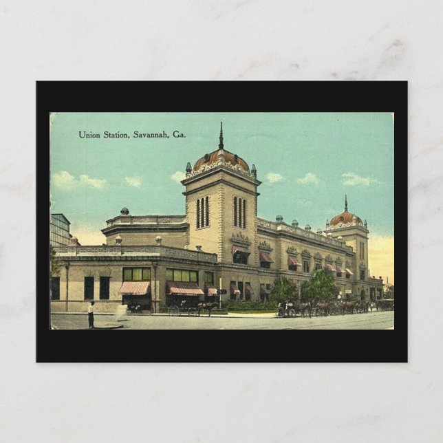 Ancienne carte postale, Union Station, Savannah, G (Devant)
