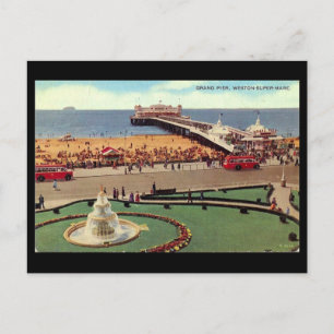 Ancienne carte postale, Weston-super-Mare, Grand P