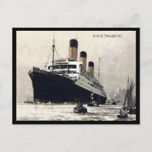 Ancienne carte postale - White Star Line "Majestic