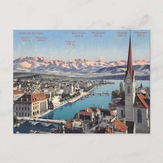Ancienne carte postale - Zurich, Suisse (Devant)