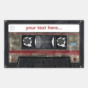Ancienne Cassette avec Sticker de texte personnali