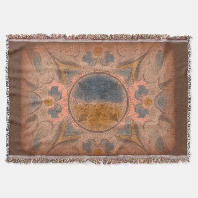 Ancienne couverture de jet de tapis (Devant)
