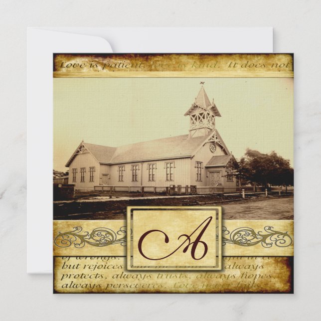 Ancienne église de campagne - Invitations au maria (Devant)