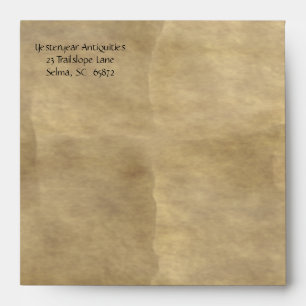 Ancienne enveloppe Carte pour notes Carré papier