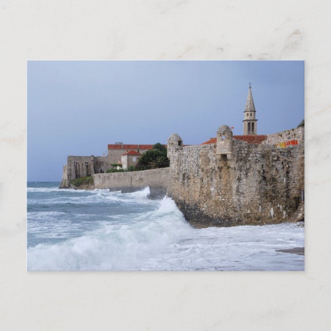 Ancienne forteresse Budva au Monténégro Carte post (Devant)