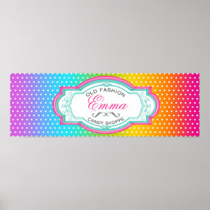Ancienne mode Bonbon sucré Shoppe Bannière Poster