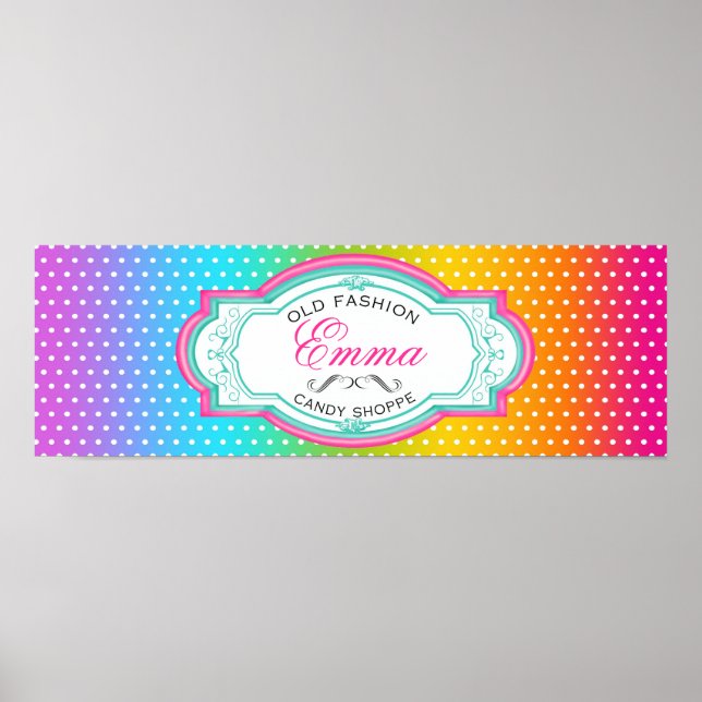 Ancienne mode Bonbon sucré Shoppe Bannière Poster (Devant)