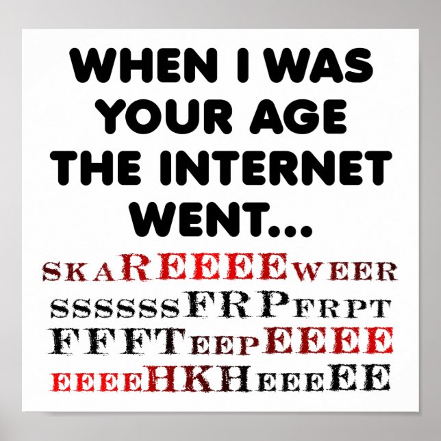 Ancienne Poster Drôle Internet (Devant)
