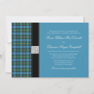 Ancienne Smith Blue Tartan Faire-part de mariage