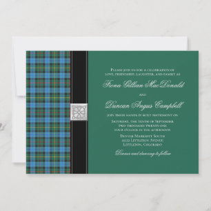 Ancienne Smith Green Tartan Faire-part de mariage