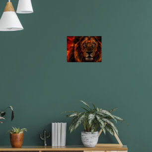 Ancient African Lion King — Cosmic Mane Galaxy Eye Poster