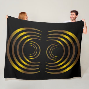 Ancient Alien Gold Crop Circles Fleece Blanket