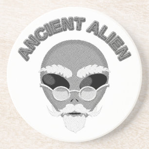 Ancient Alien Head Newsprint Coaster