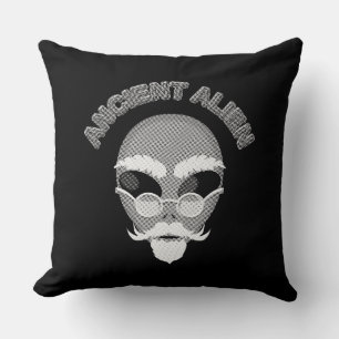 Ancient Alien Newsprint Throw Pillow