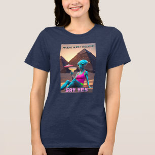 Ancient Alien Pyramid Conspiracy Margarita Tri-Blend Shirt