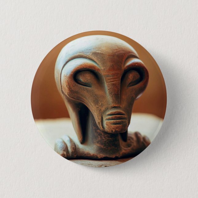 Ancient Alien Statue 2 Inch Round Button (Front)
