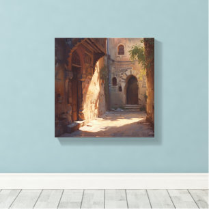 Ancient Alleyway – Sunlit Old World Passage Print