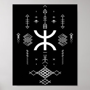 Ancient Amazigh Berber Women Tattoo  Poster