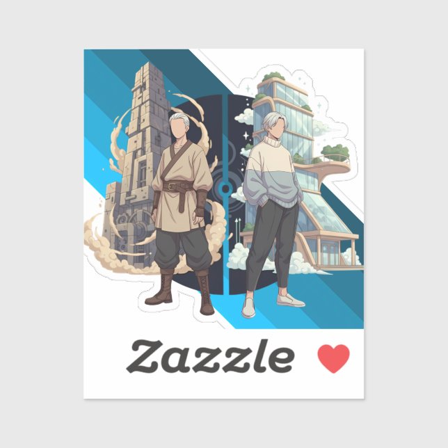 Ancient and Modern Architecture Contrast Art (Sheet)