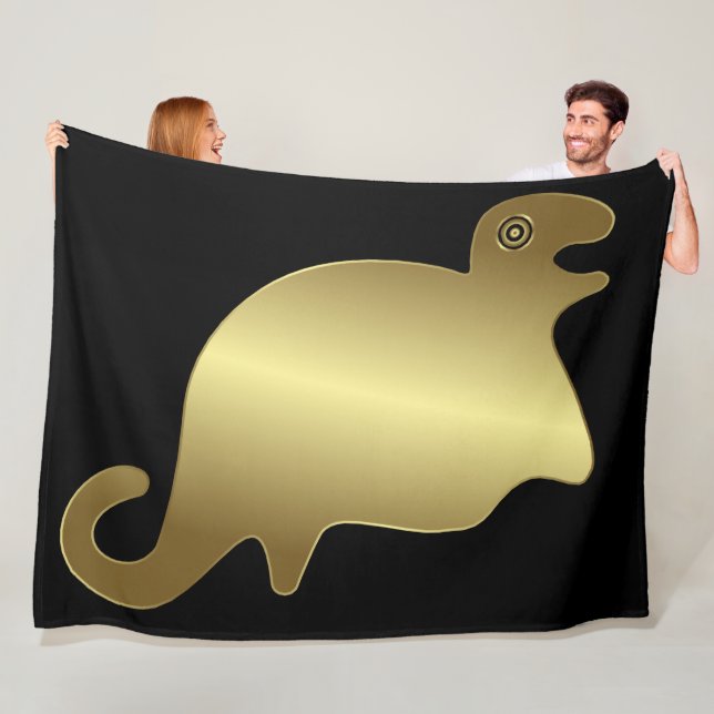 Ancient Animals - Gold Seal Fleece Blanket (In Situ)