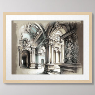 Ancient Architecture Roman Arches Ornate Detail Poster