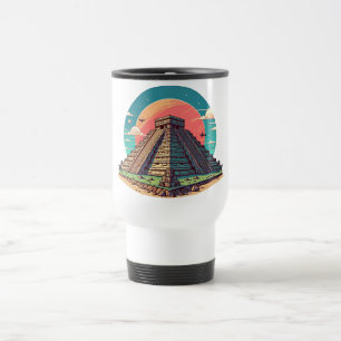 Ancient Architecture Ruins Mayan Pyramid art  Travel Mug
