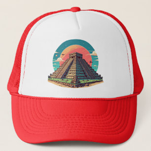 Ancient Architecture Ruins Mayan Pyramid art Trucker Hat