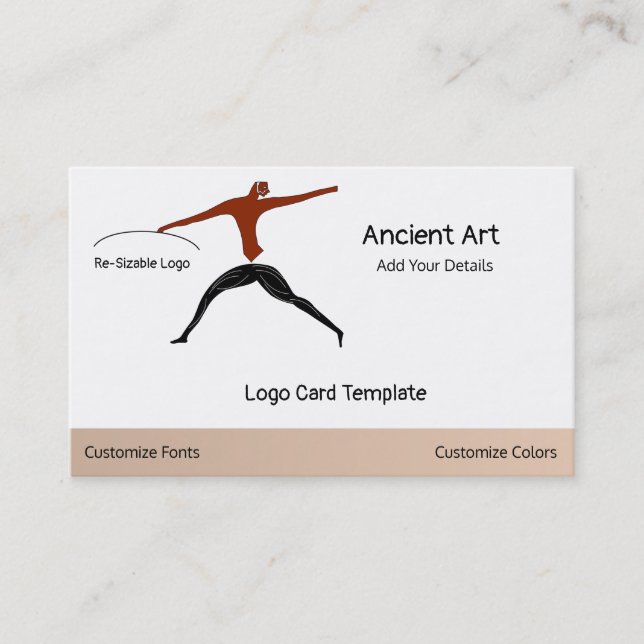 Ancient Art Warrior Logo Business Card (Front)