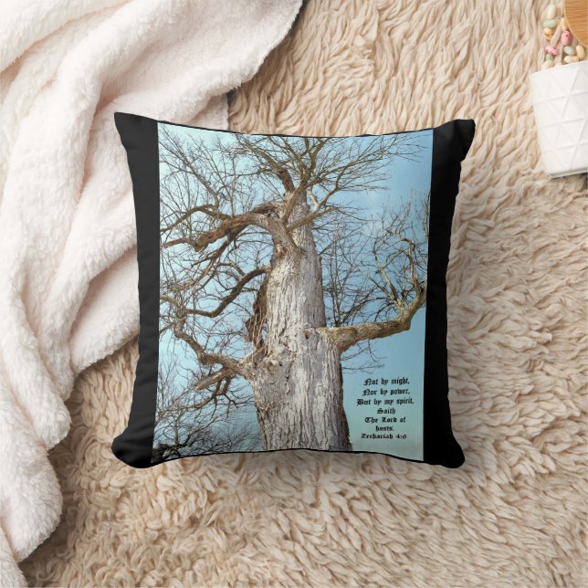 Ancient Ash Zechariah 4:6  Throw Pillow (Blanket)