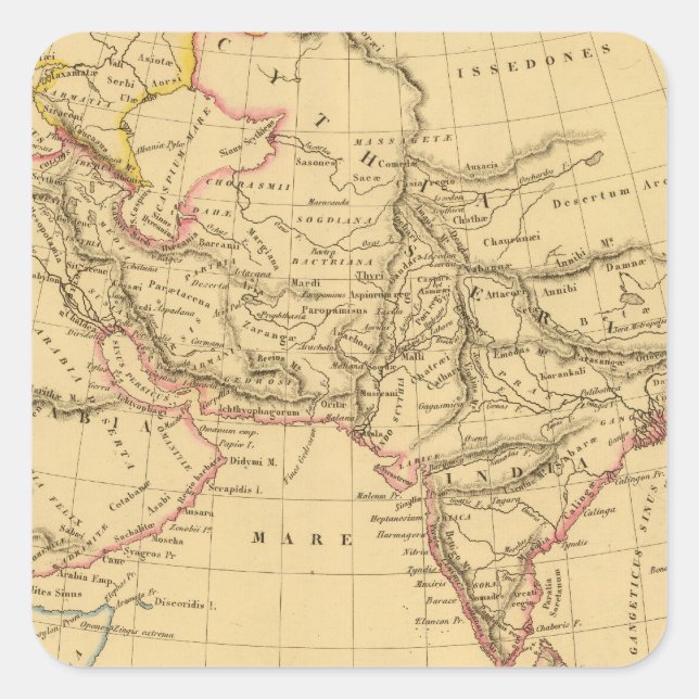 Ancient Asia Square Sticker (Front)