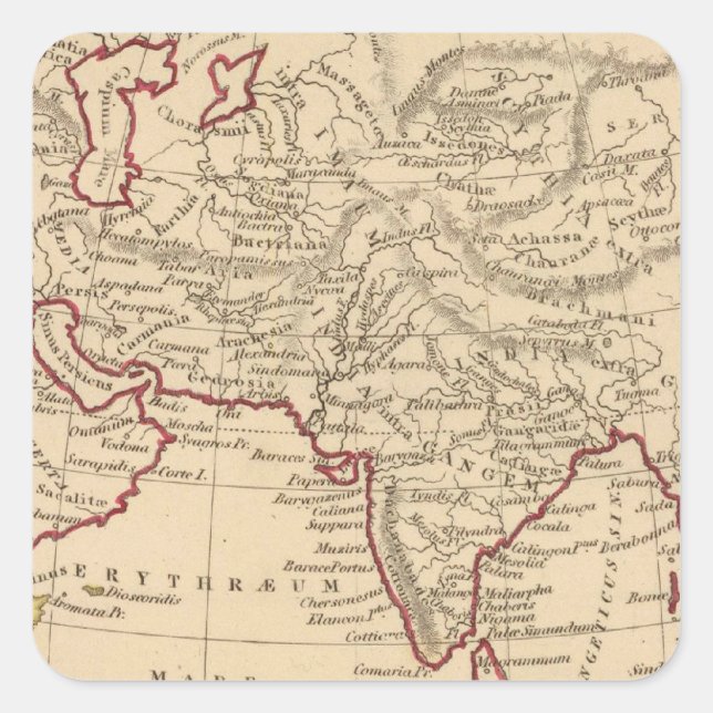 Ancient Asia Square Sticker (Front)