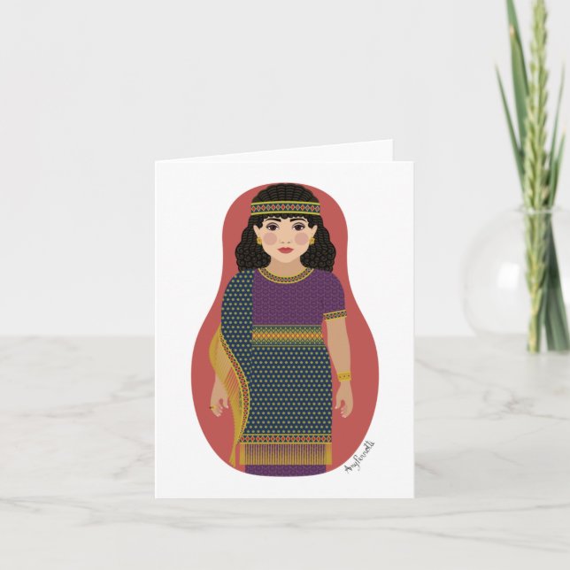 Ancient Assyrian Matryoshka Card (Front)