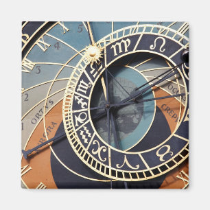 Ancient Astrology Timepiece Czech Clock. Magnet