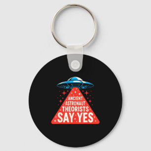 Ancient Astronaut Theorists Ufo Alien Spaceship Ou Keychain