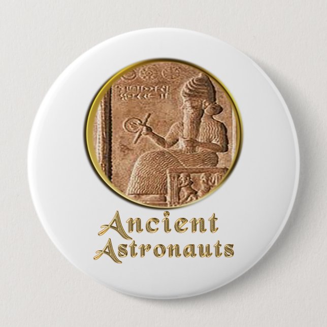 Ancient Astronauts 4 Inch Round Button (Front)