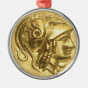 Ancient Athena Coin Metal Ornament