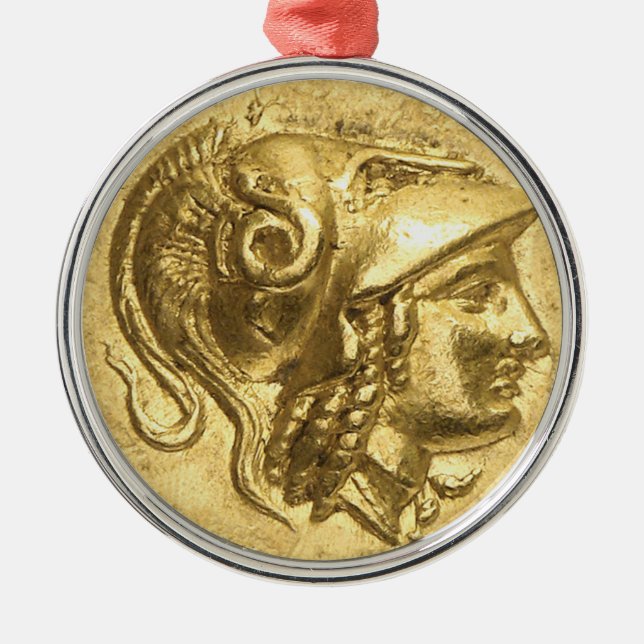 Ancient Athena Coin Metal Ornament (Front)