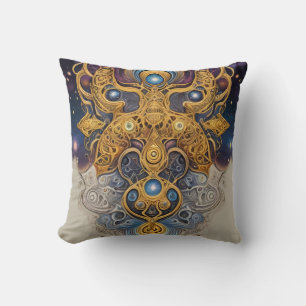 Ancient Aztec & Celtic Abstract mixed symbols Throw Pillow