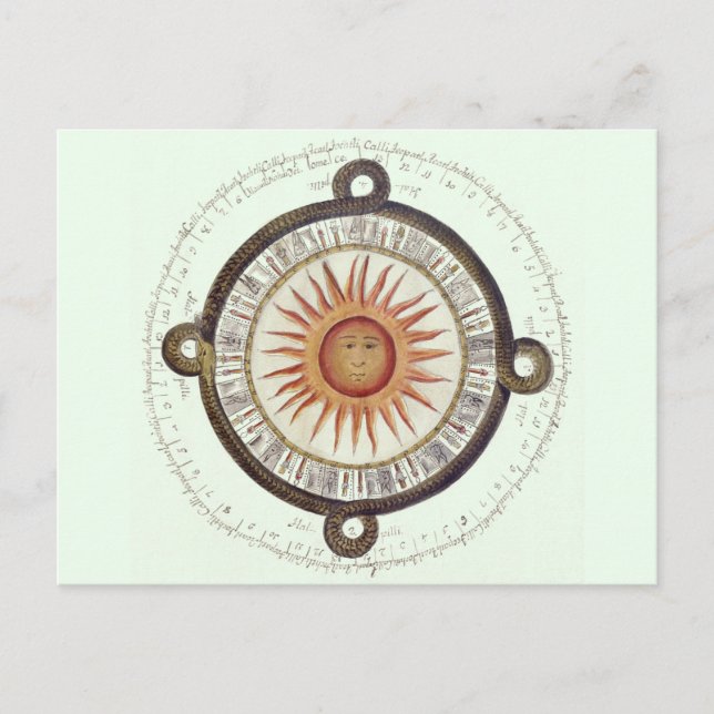Ancient Aztec Sun Stone Calendar Postcard (Front)