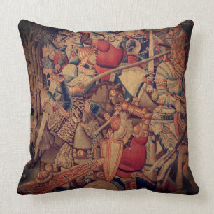 Ancient Battle Tapestry Throw Pillow