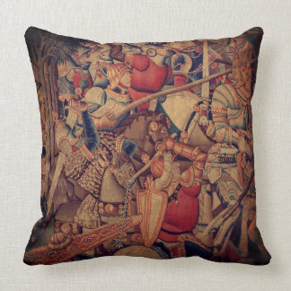 Ancient Battle Tapestry Throw Pillow