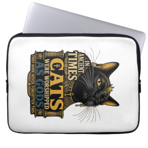 Ancient Black Cat Attitude Laptop Sleeve