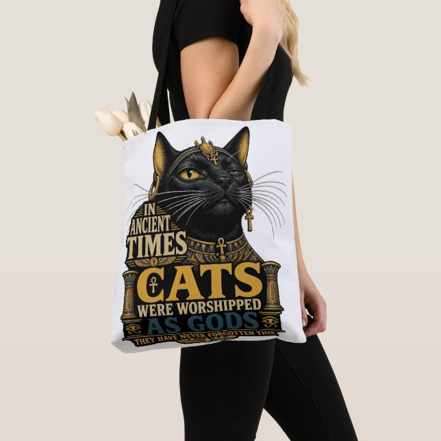 Ancient Black Cat Attitude Tote Bag (Close Up)
