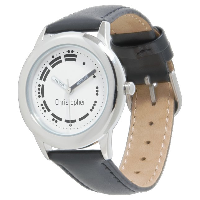 Ancient Black White Mayan Numerals Vector Art Watch (Angled)