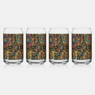 Ancient Blue "Aztec Dream" 16oz Printed Glass Set