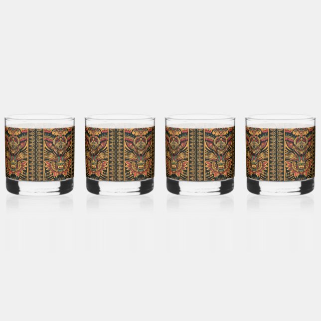 Ancient Blue "Aztec Dream" Artistic Rocks Glasses (Front)